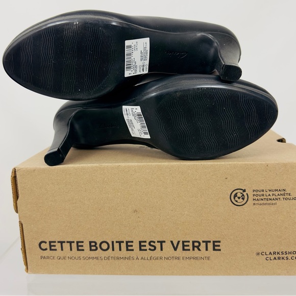 Clarks Collection Adriel Viola Black Dress Pump Ortholite Footbed 7 1/2 W - Picture 15 of 15